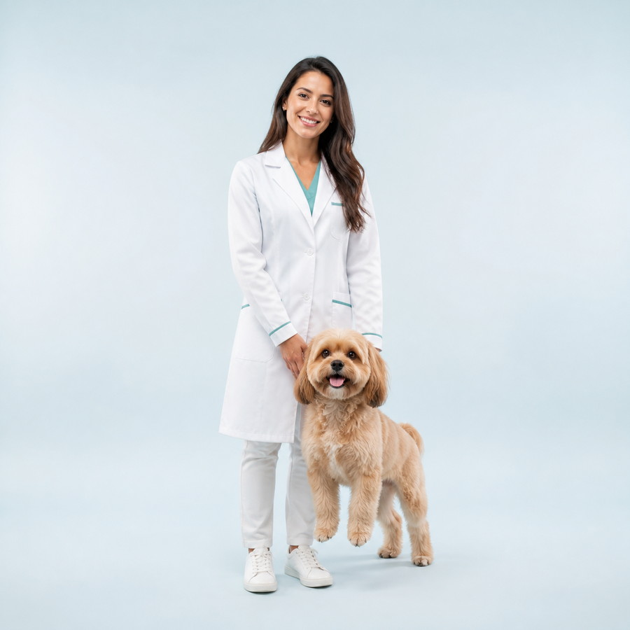 Dra. Carla Menezes com um cão