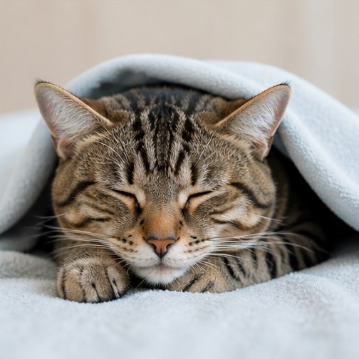 Gato descansando confortavelmente