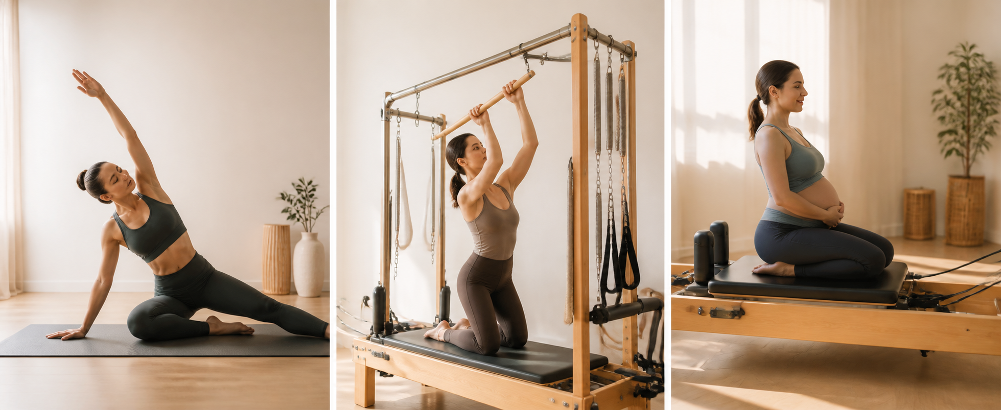Mulher praticando Pilates Solo