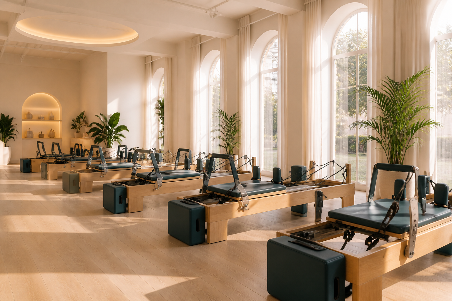 Ambiente claro e acolhedor do estúdio Viva Pilates